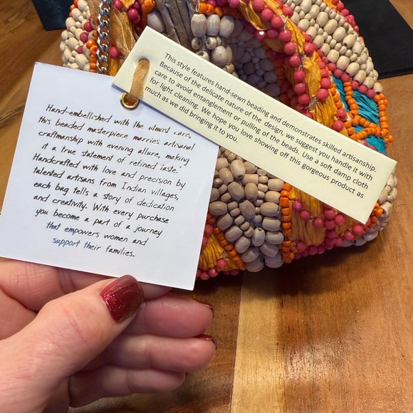 Boho Style Beaded Clutch with Chain Strap Multicolor: NWT’s - Picture 2 of 13